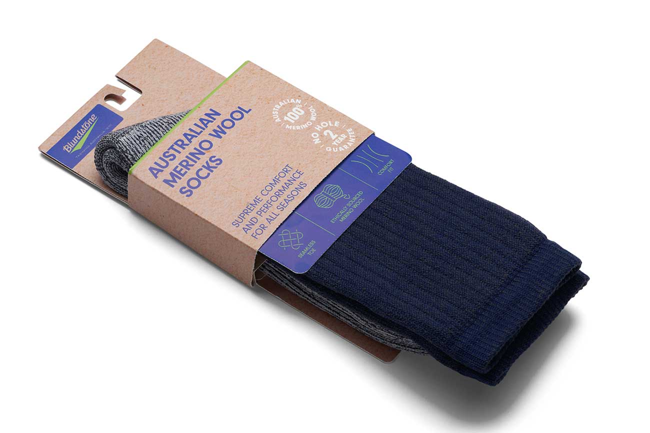 Blundstone Mid-Weight Merino Wool Socks Navy - Image 2